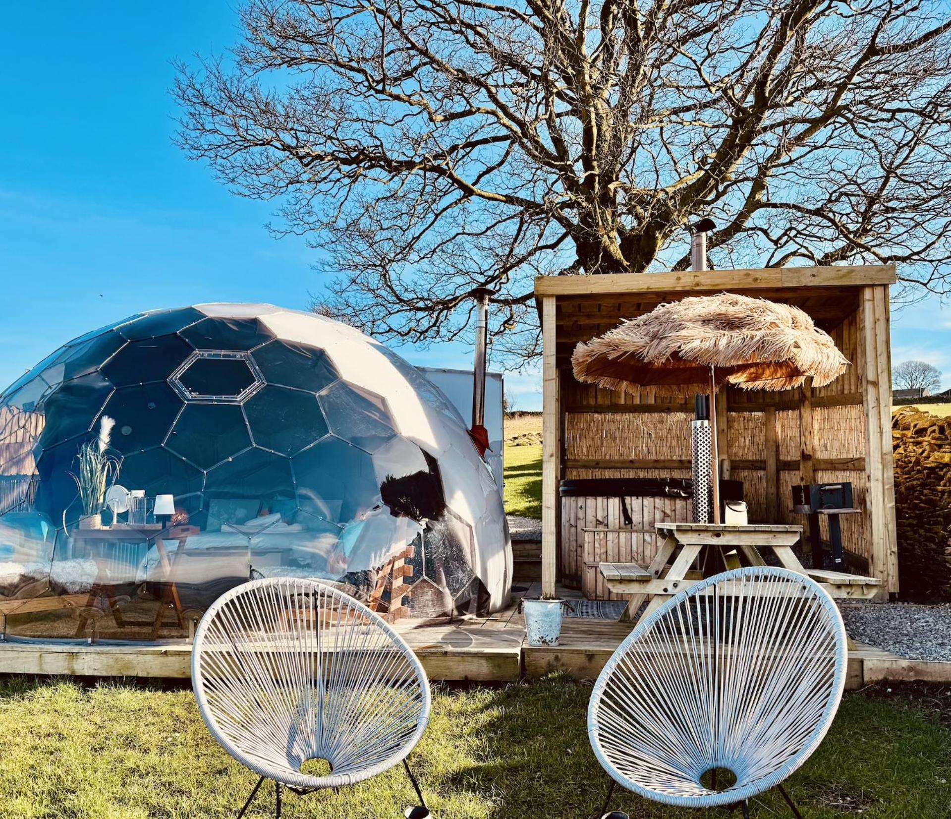 Hotel Deerstone Glamping-Pinhaw Beacon Dome Hot Tub Earby Esterno foto